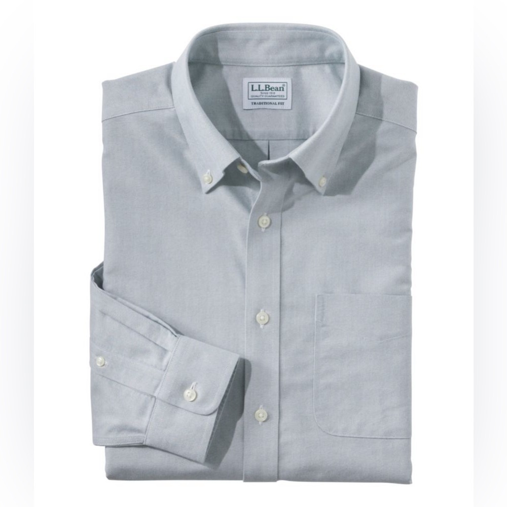 LIKE NEW LL Bean Wrinkle-Free Classic Oxford Cloth Shirt Traditional Fit Size 17